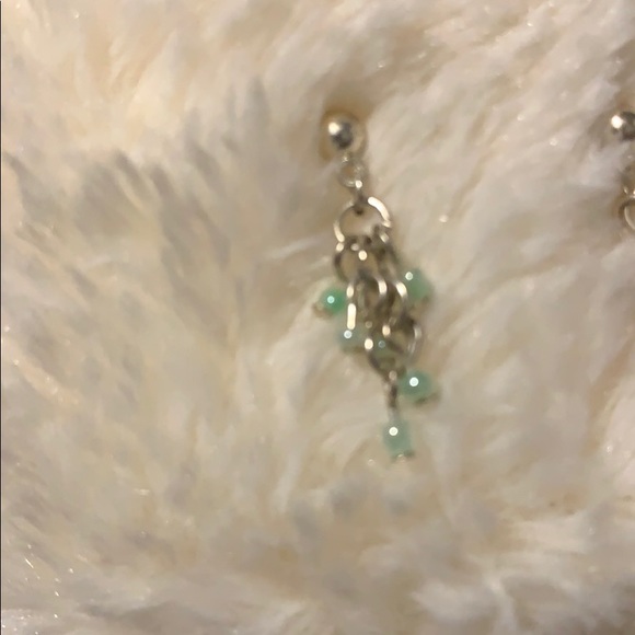 Vintage Pink and green pierced earrings - Picture 2 of 9